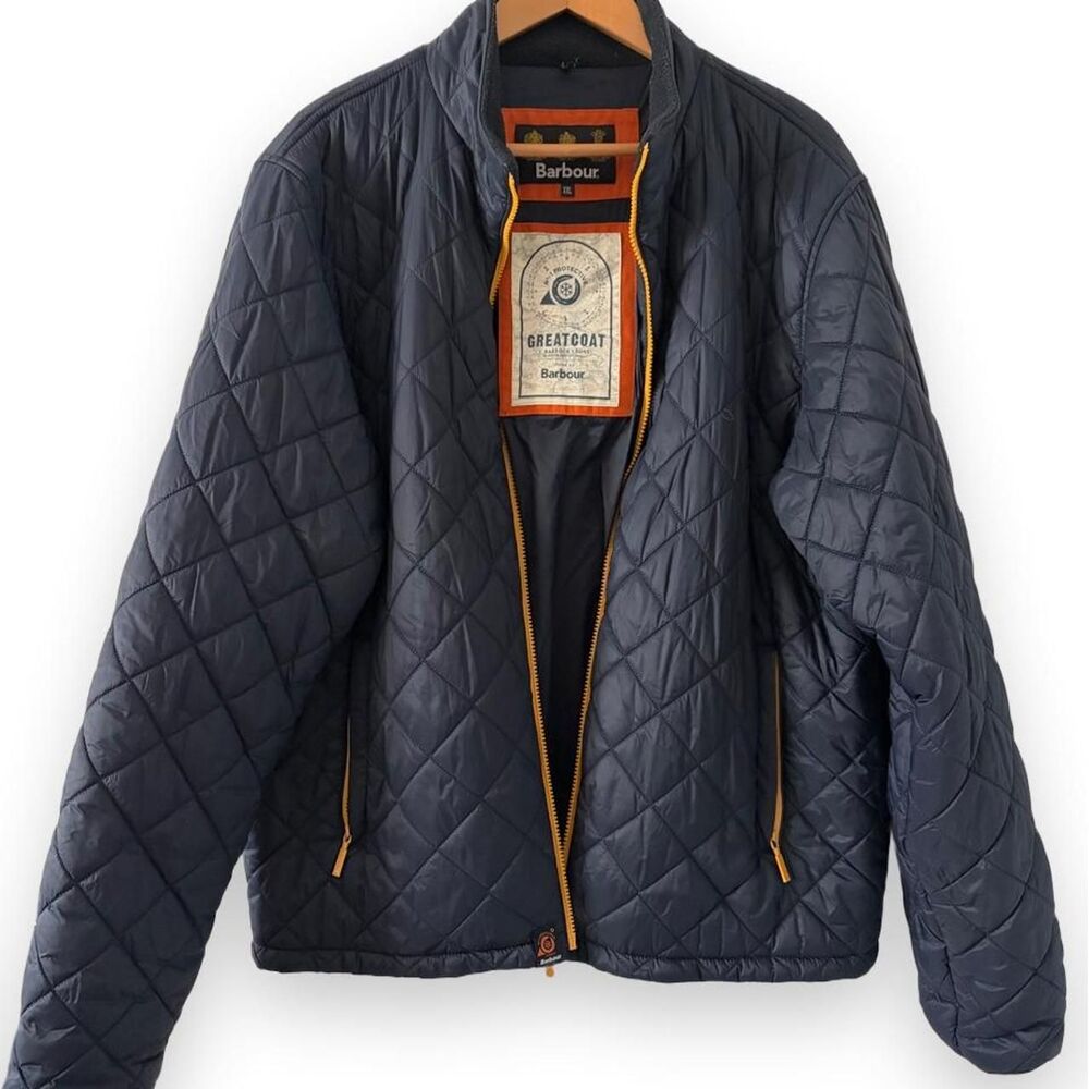 Barbour Greatcoat No. 1 Protective Quilted Puffer Jacket in Navy (XXL)